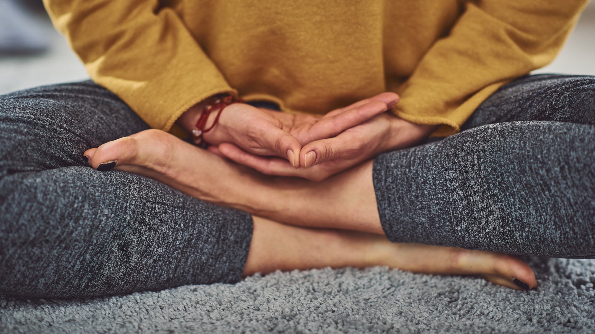 Meditation pose and hand position