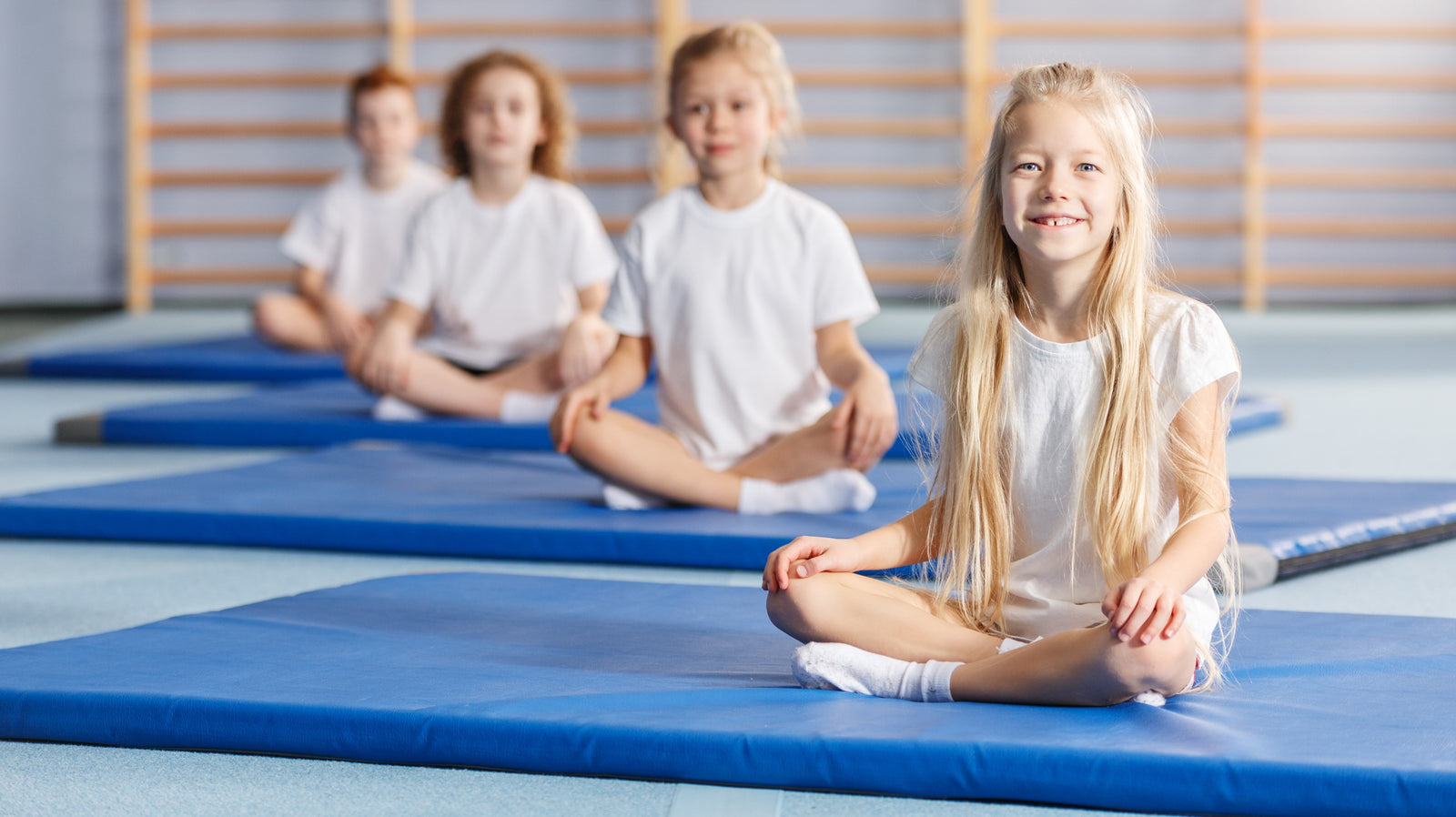Children practicing yoga