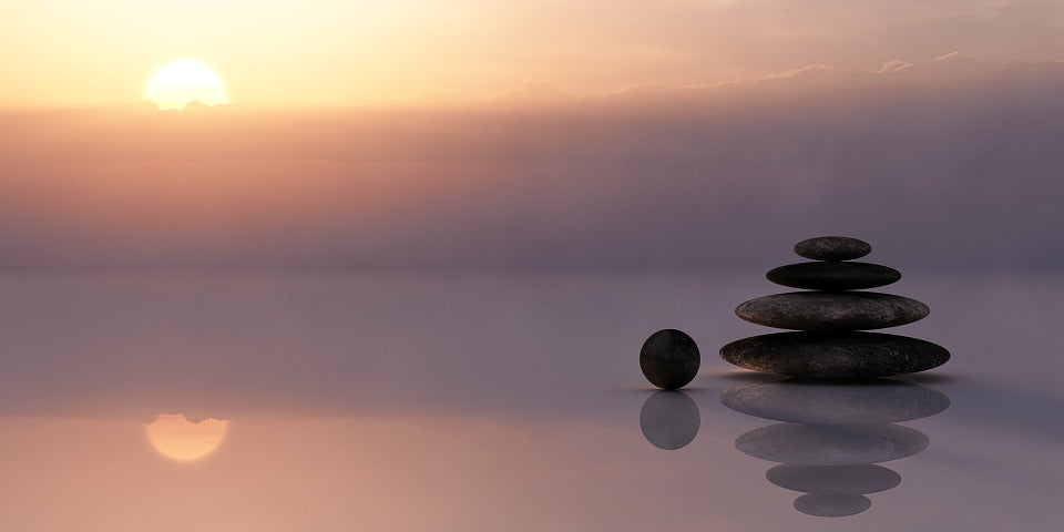 Sunset Relections of stones