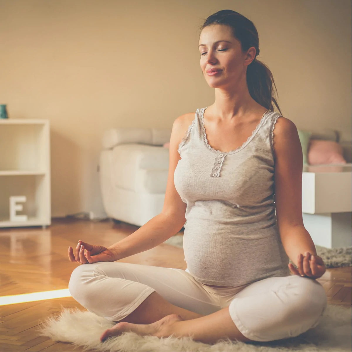 Pregnant Lady Practicing Yoga
