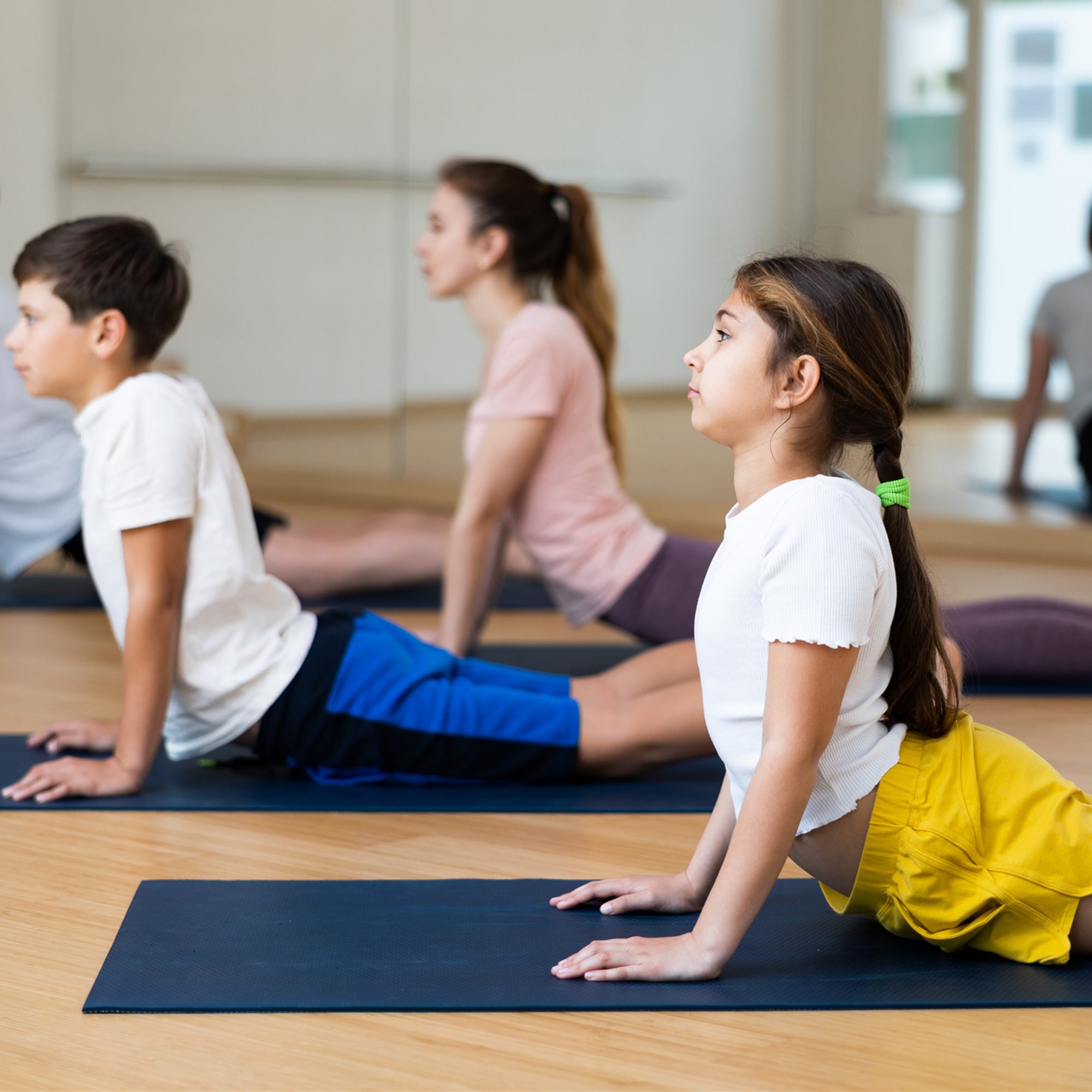 children, kids practicing yoga