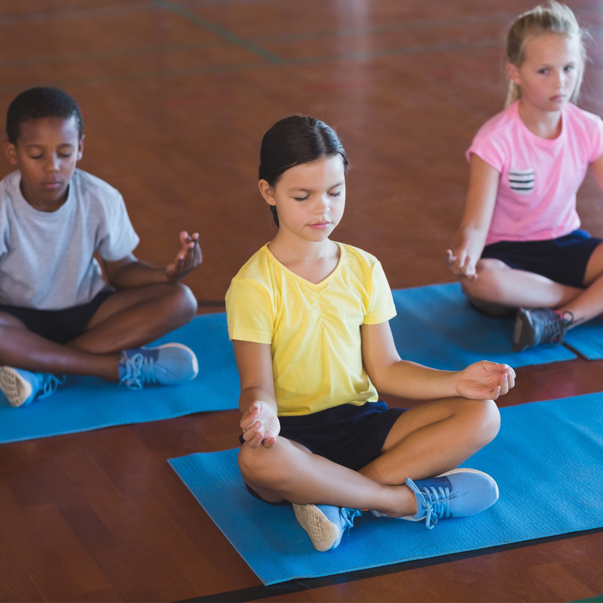 children doing yoga